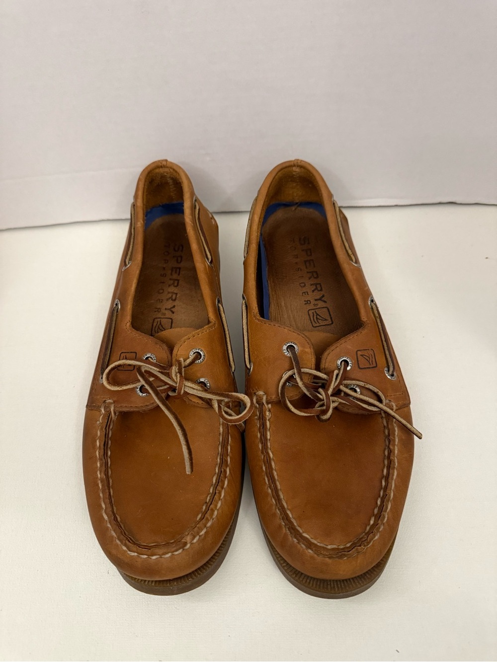 Sperry Men's Tan Leather Moc Toe Boat Shoes